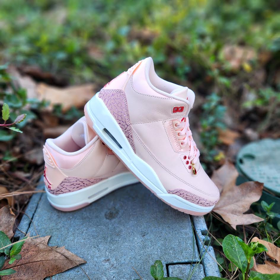 Pink Jordan's Shoes With Gold In It Shoes Rose Gold Jordans W