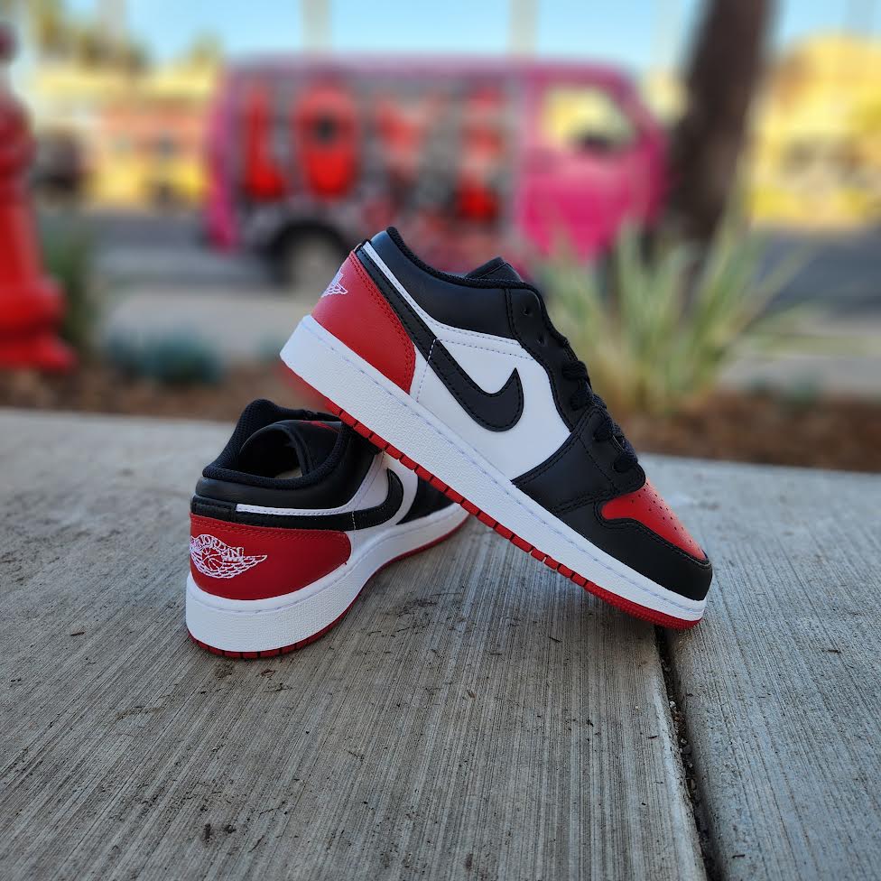 Toe White Jordan One Low AIR JORDAN LOW GS 'BRED TOE'