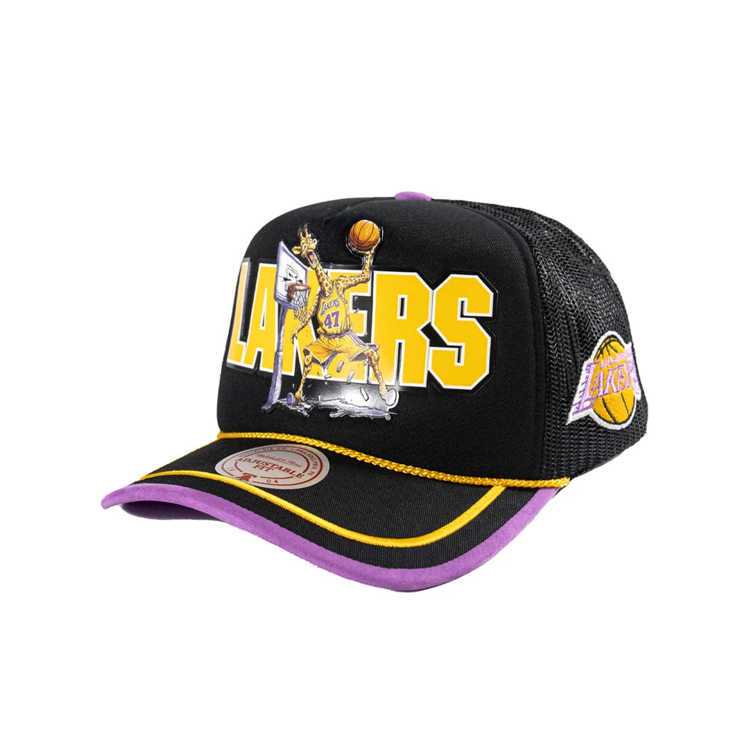 MITCHELL & NESS NBA X LRG WILD ART TRUCKER HWC LOS ANGELSE LAKERS