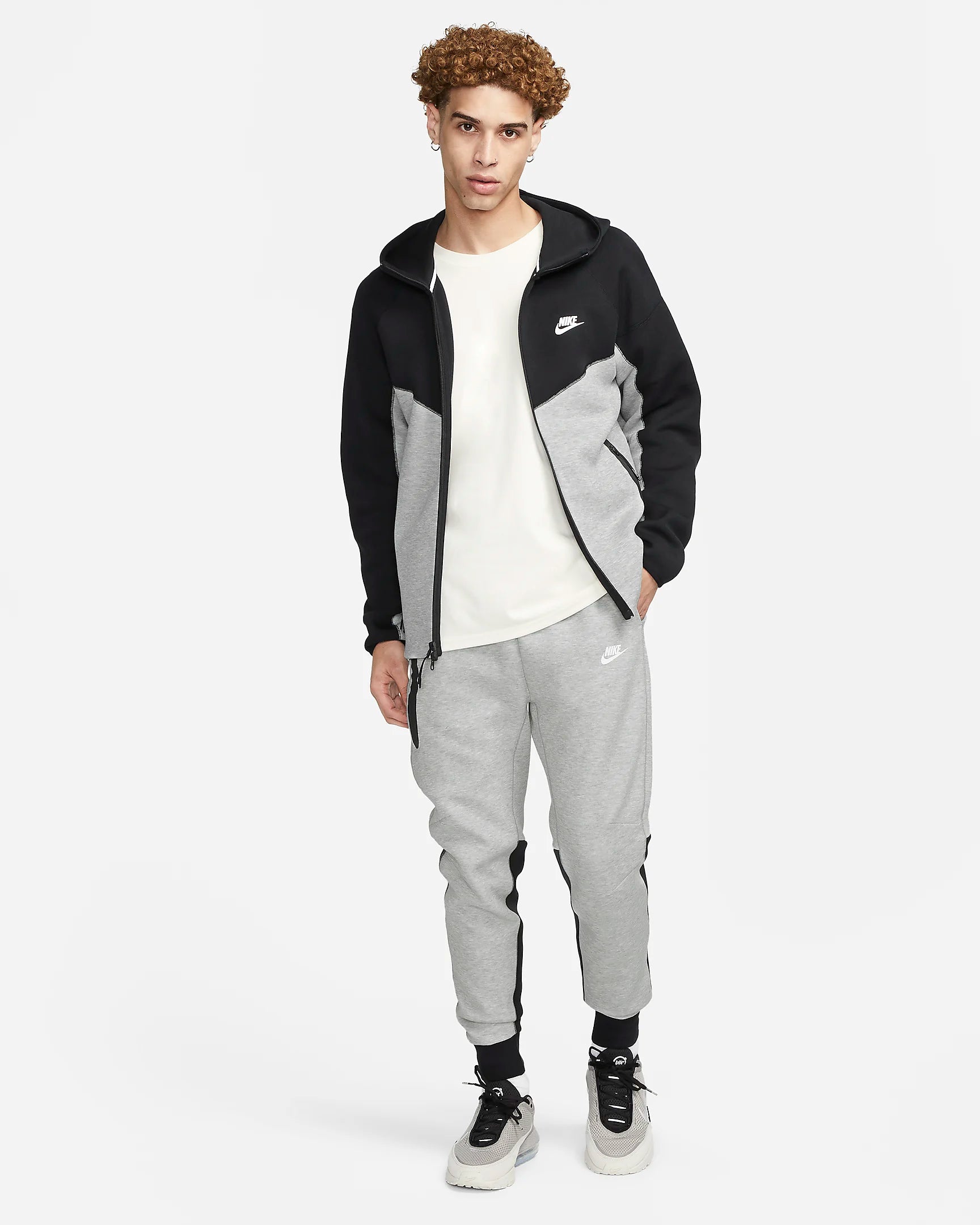 Fleece Hoodie New Tech Fleece Black And White Nike Sportswear Tech