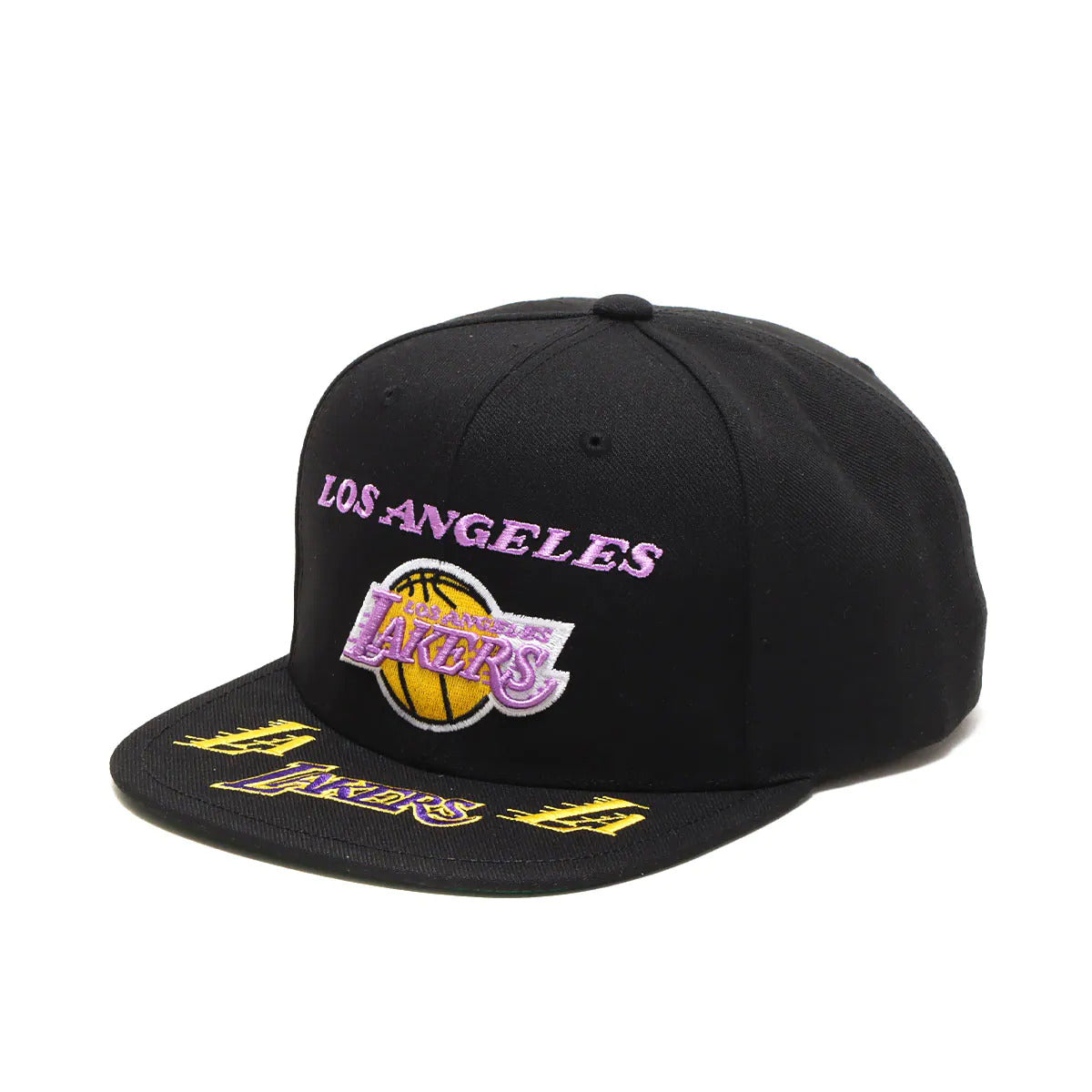 NBA Los Angeles Lakers Low Big Face HWC Snapback Hat Black and Yellow –   / Grand General Store