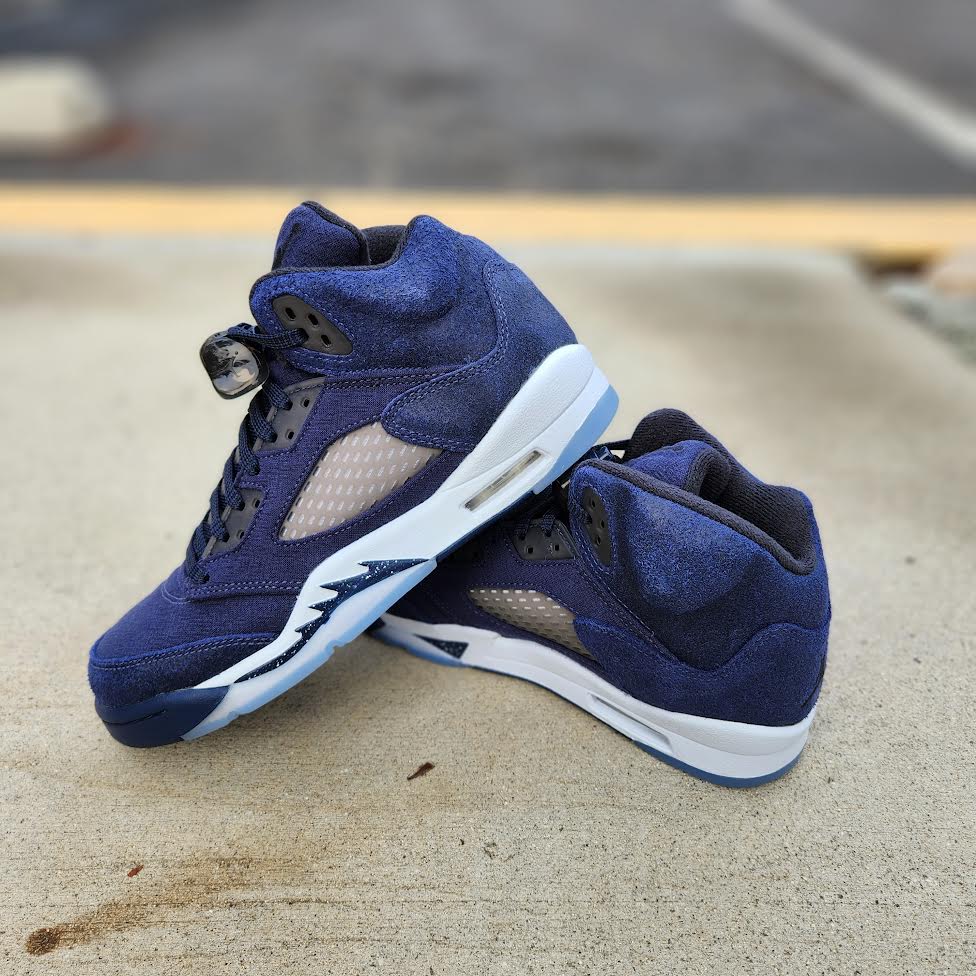 jordan retro 5 blue suede men's shoe