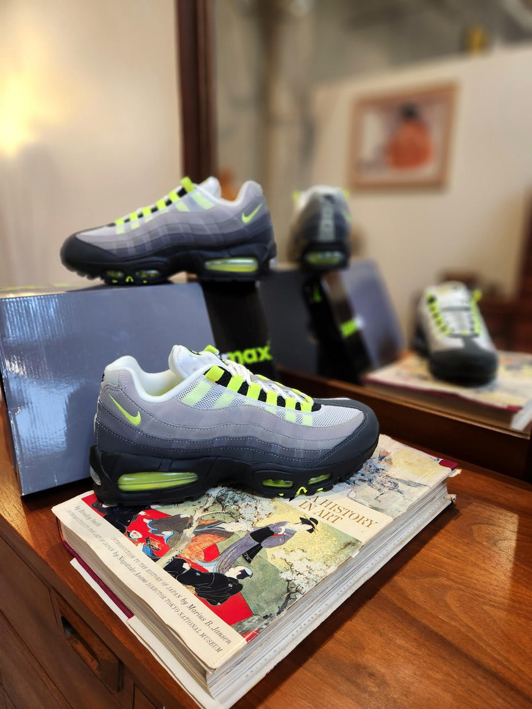 black and neon green air max 95