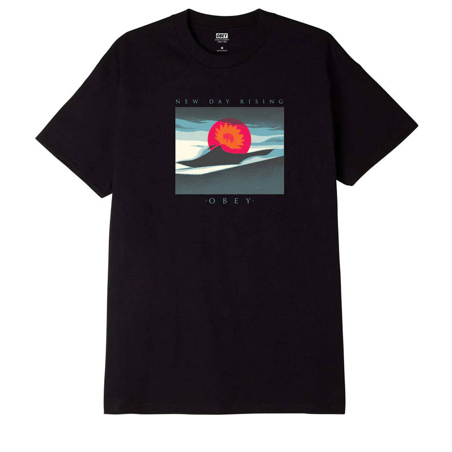 OBEY T-SHIRT A NEW DAY RISING BLACK