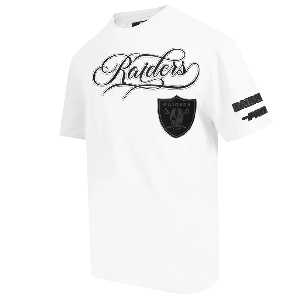 PROMAX LAS VEGAS RAIDERS BLACKOUT M CJ DROP SHOULDER TEE, WHT