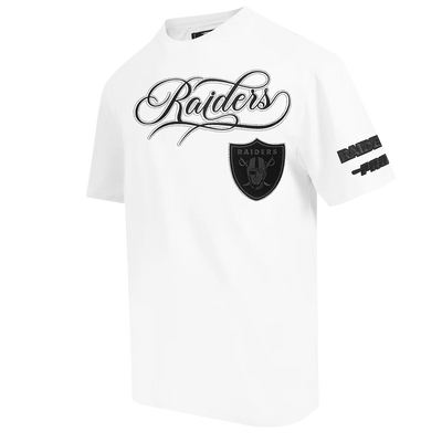 PROMAX LAS VEGAS RAIDERS BLACKOUT M CJ DROP SHOULDER TEE, WHT