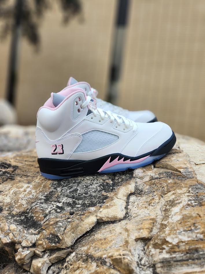 jordan retro 5 pink and black