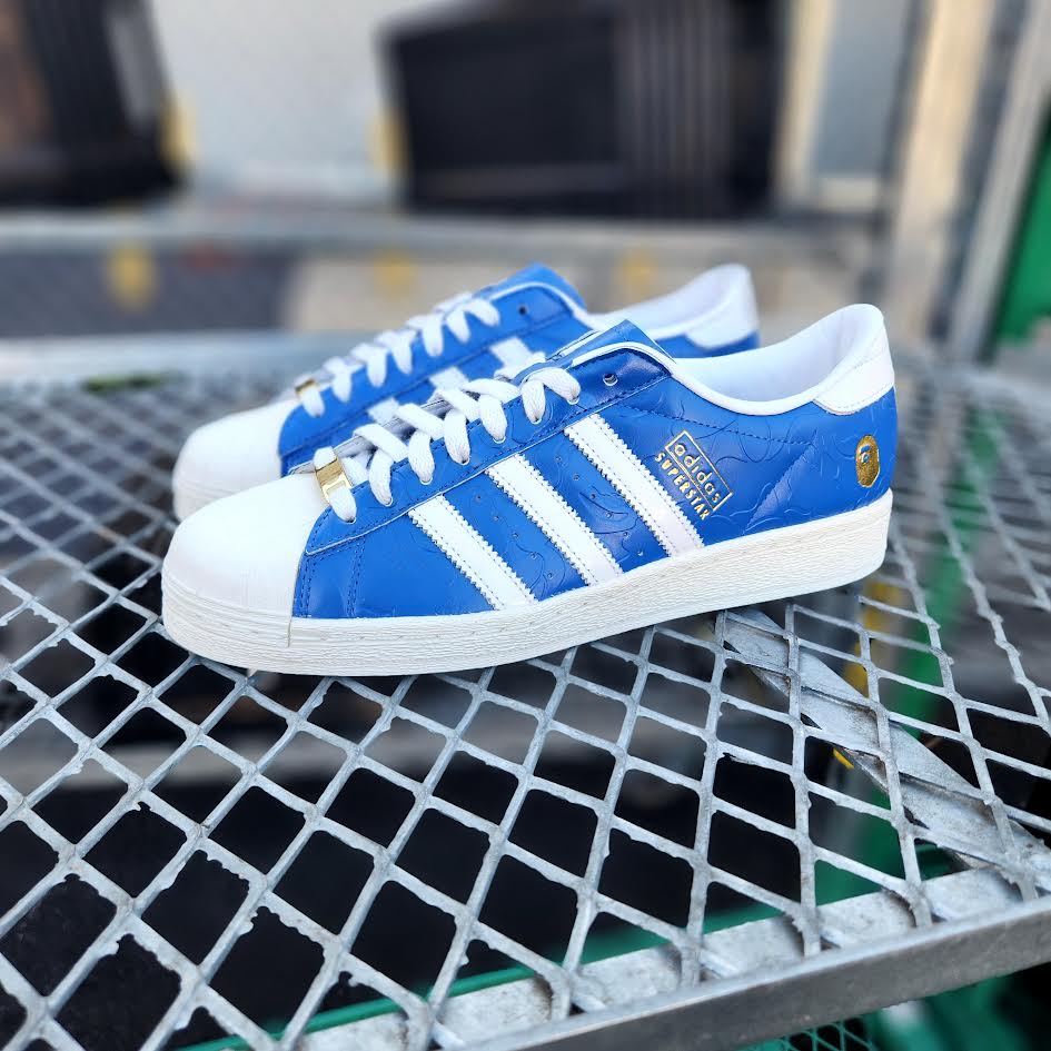 adidas スーパースター 青/白 BAPE Adidas SSTR V Bape® in Blue/White (Superstar Bape®) — MAJOR