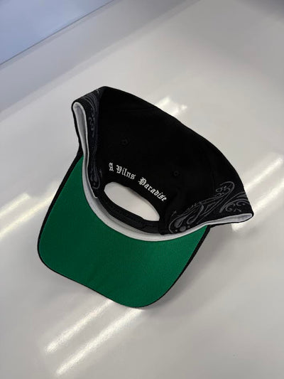 VILLAIN ATTIRE V'S BLACK ON BLACK HAT