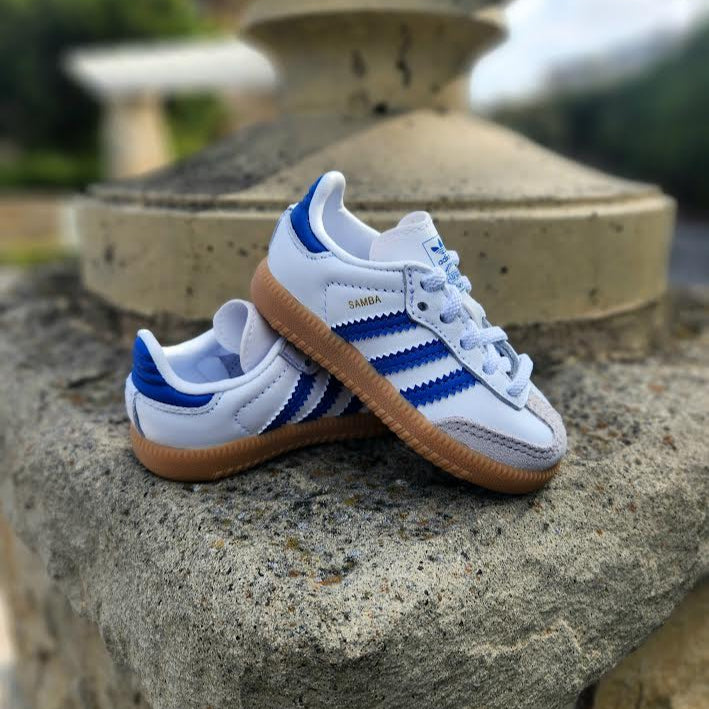 adidas Toddler Samba OG Shoes, Boys', Size 4, White/Blue