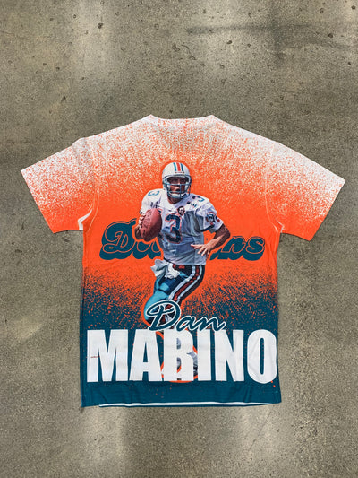 MITCHELL & NESS NFL PLAYER BURST SUBLIMATED TEE VINTAGE LOGO DOLPHINS DAN MARINO