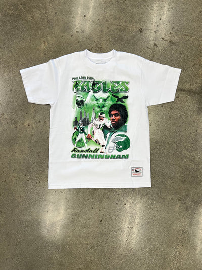 MITCHELL & NESS NFL COLLAGE TEE EAGLES RANDALL CUNNINGHAM WHITE