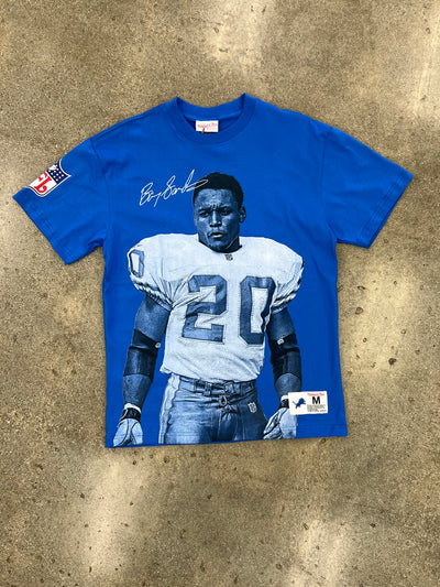 MITCHELL & NESS NFL ULTIMATE PLAYER TEE VINTAGE LOGO LIONS BARRY SANDERS