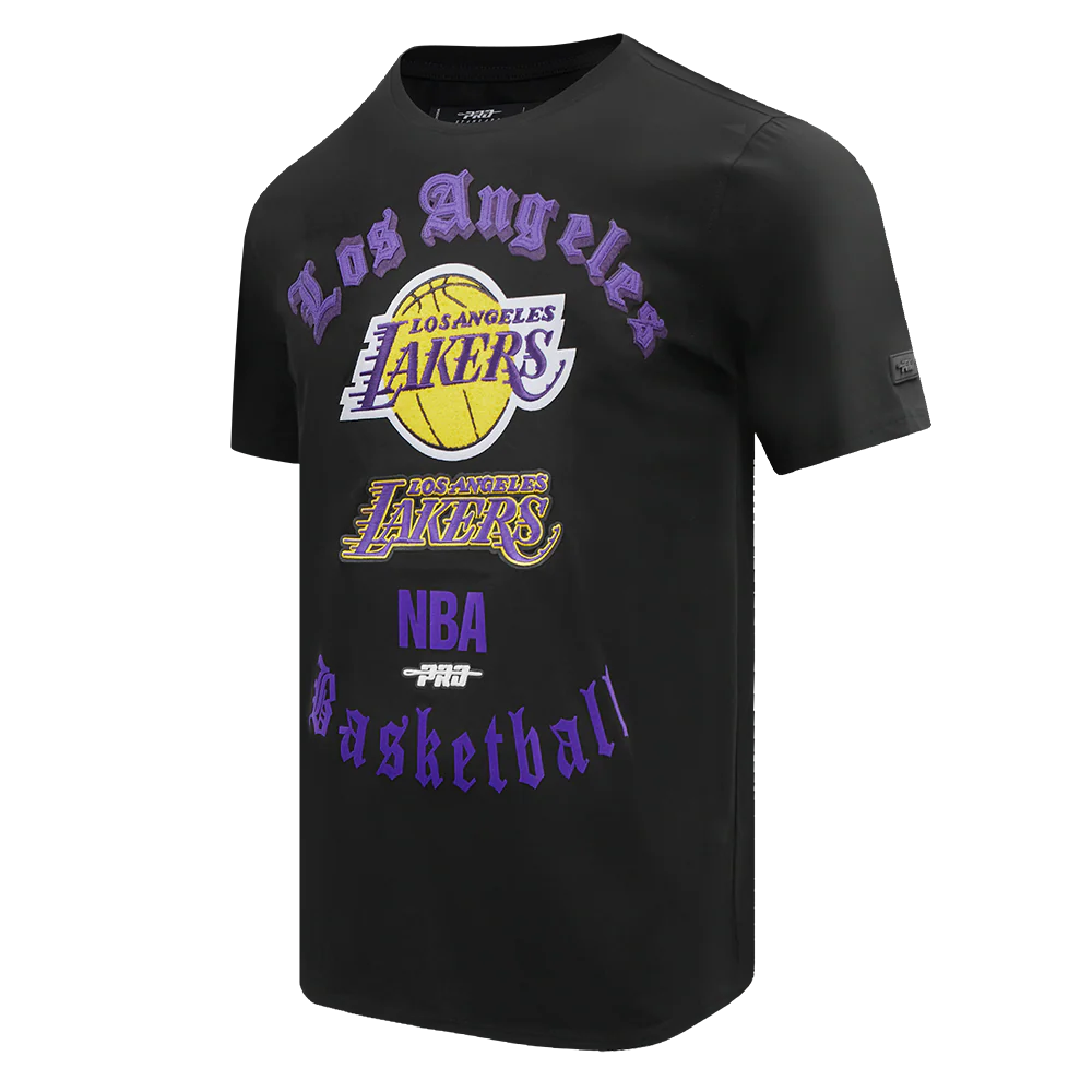 PROMAX LOS ANGELES LAKERS OLD ENGLISH SJ TEE, BLACK