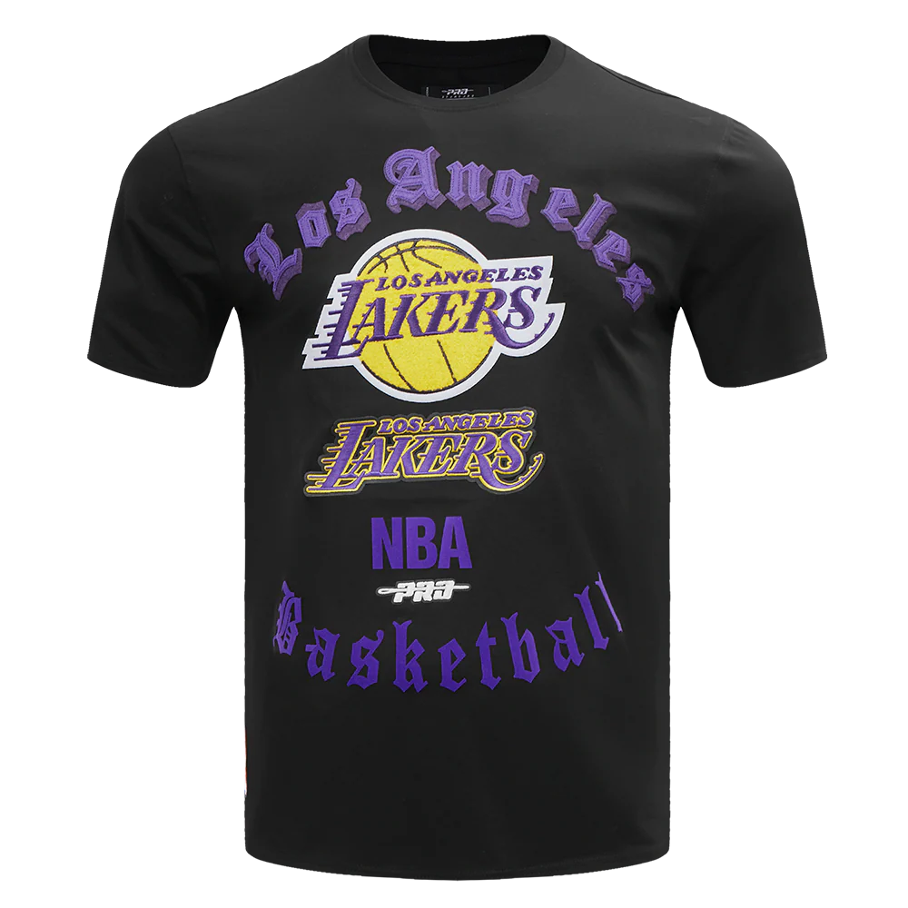 PROMAX LOS ANGELES LAKERS OLD ENGLISH SJ TEE, BLACK