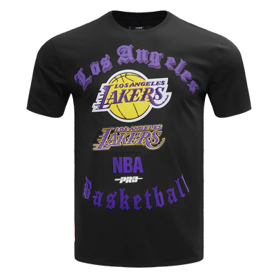 PROMAX LOS ANGELES LAKERS OLD ENGLISH SJ TEE, BLACK