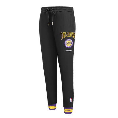 PROMAX LOS ANGELES LAKERS CREST EMBLEM RIB FLC SWEATPANT, BLACK/PURPLE