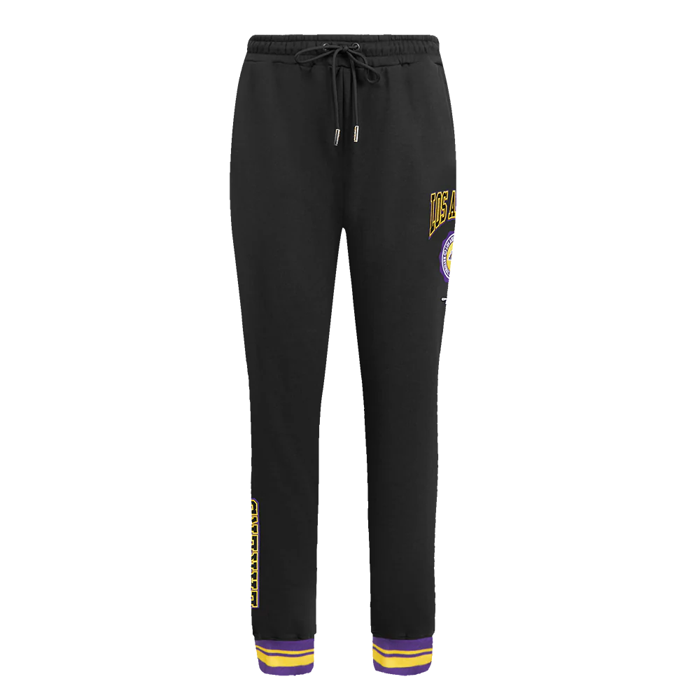 PROMAX LOS ANGELES LAKERS CREST EMBLEM RIB FLC SWEATPANT, BLACK/PURPLE