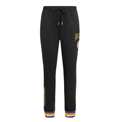 PROMAX LOS ANGELES LAKERS CREST EMBLEM RIB FLC SWEATPANT, BLACK/PURPLE