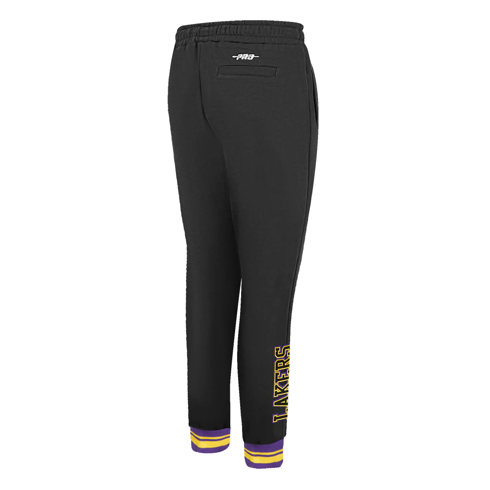 PROMAX LOS ANGELES LAKERS CREST EMBLEM RIB FLC SWEATPANT, BLACK/PURPLE