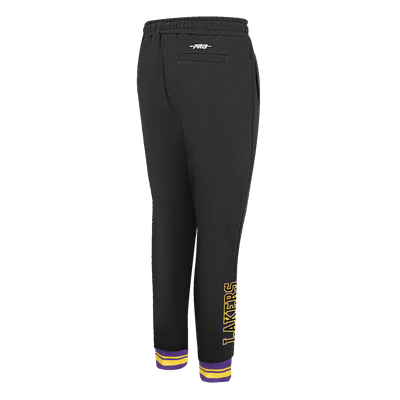 PROMAX LOS ANGELES LAKERS CREST EMBLEM RIB FLC SWEATPANT, BLACK/PURPLE