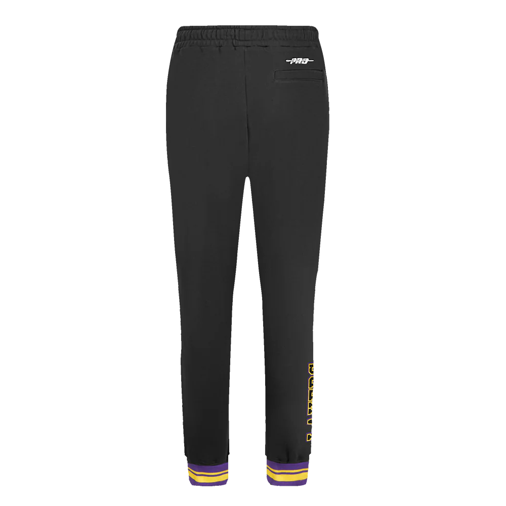PROMAX LOS ANGELES LAKERS CREST EMBLEM RIB FLC SWEATPANT, BLACK/PURPLE