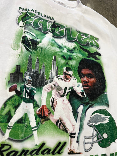 MITCHELL & NESS NFL COLLAGE TEE EAGLES RANDALL CUNNINGHAM WHITE