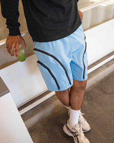 EPTM DOUBLE ZIP SHORTS SKY BLUE