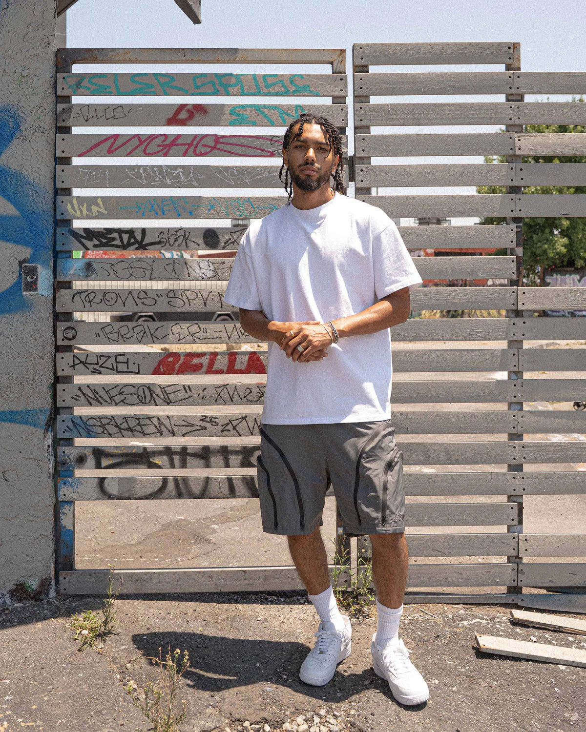 EPTM DOUBLE ZIP SHORTS GREY