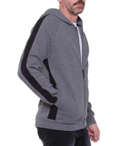 CIVIL SOCIETY HERSCHEL WAFFLE KNIT HOODIE HEATHER CHARCOAL