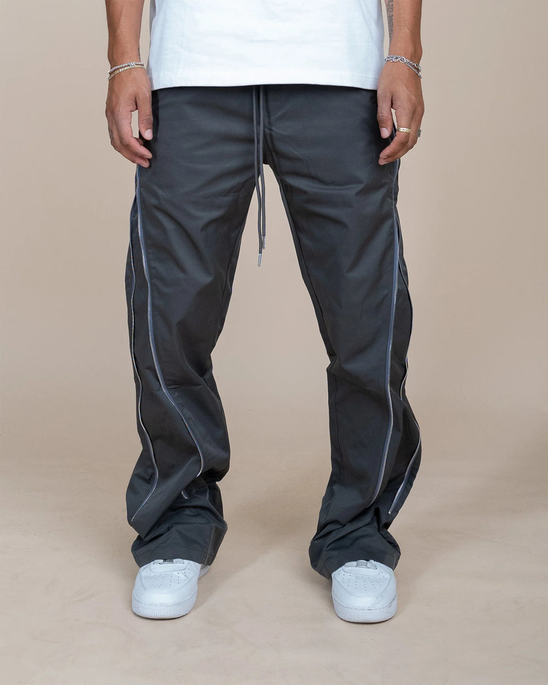 EPTM NYLON ZIP FLARED PANTS GREY – PRIVATE SNEAKERS