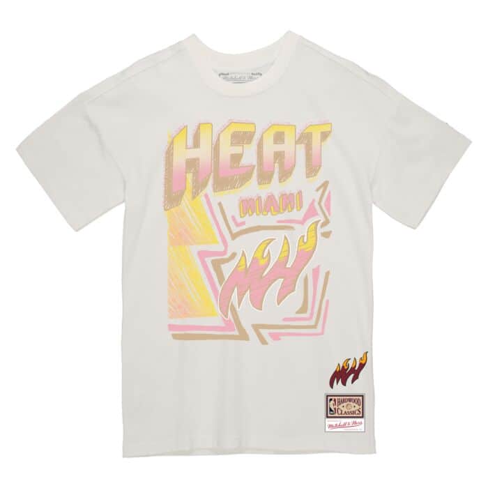 MITCHELL & NESS NBA SIDEWALK SKETCH TEE HEAT