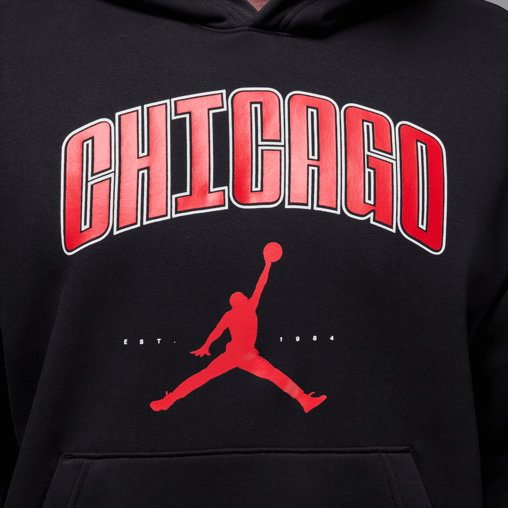 Men's Chicago Fleece Pullover Hoodie BLACK