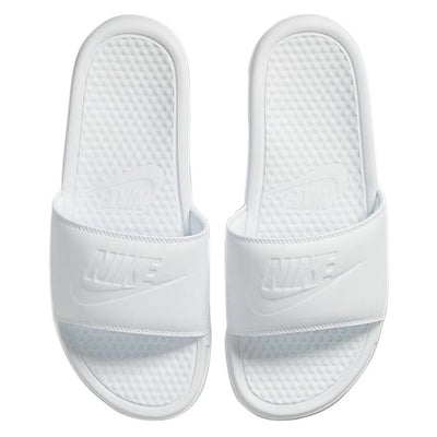 Women Nike Benassi JDI Slides Triple White