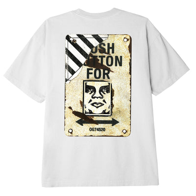 OBEY CROSSWALK SIGN CLASSIC T-SHIRT WHITE