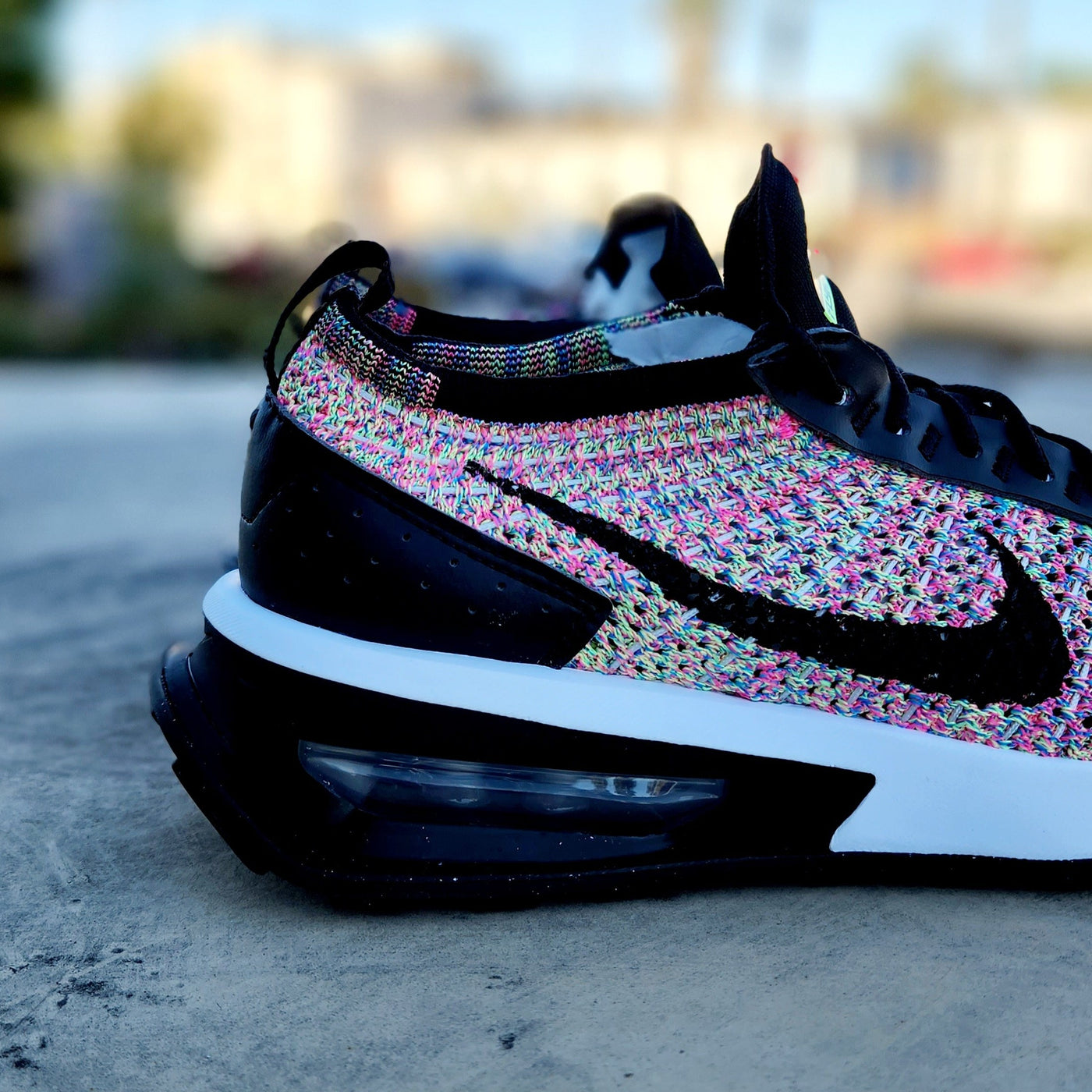 Running Shoes Flyknit Racer Multicolor On Feet Women Nike Air Max