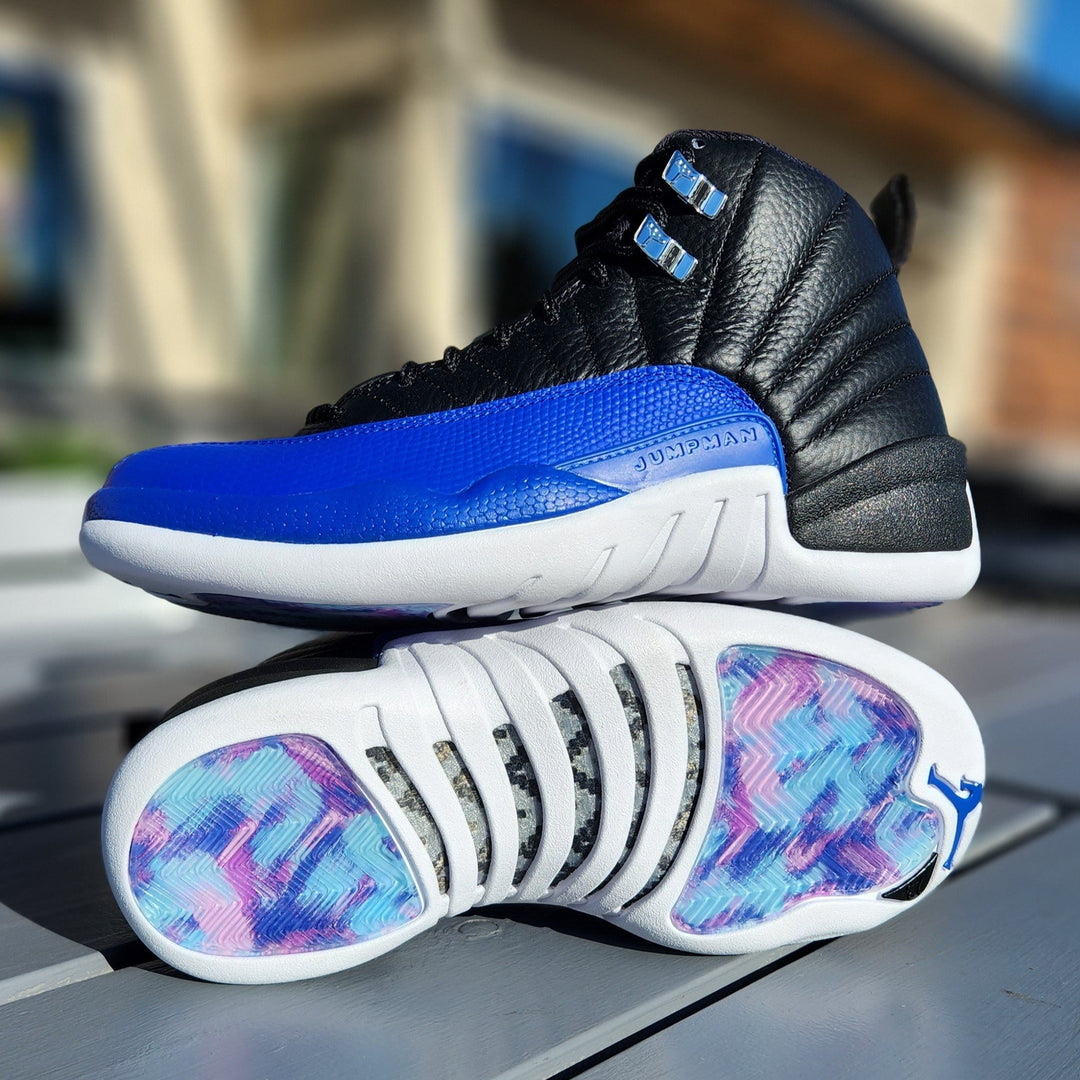 White Retro Jordan 12 Black And Blue Black Retro 12s Blue And