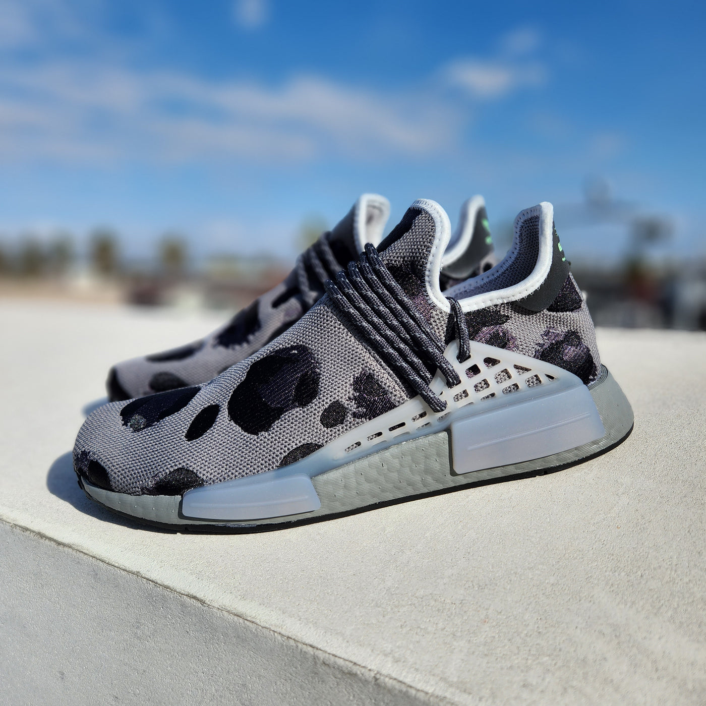 Adidas NMD Hu Pharrell Animal Print Ash Grey