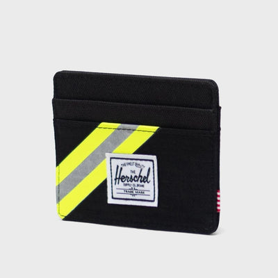 Herschel Charlie Card Holder Wallet Black Safety Yellow
