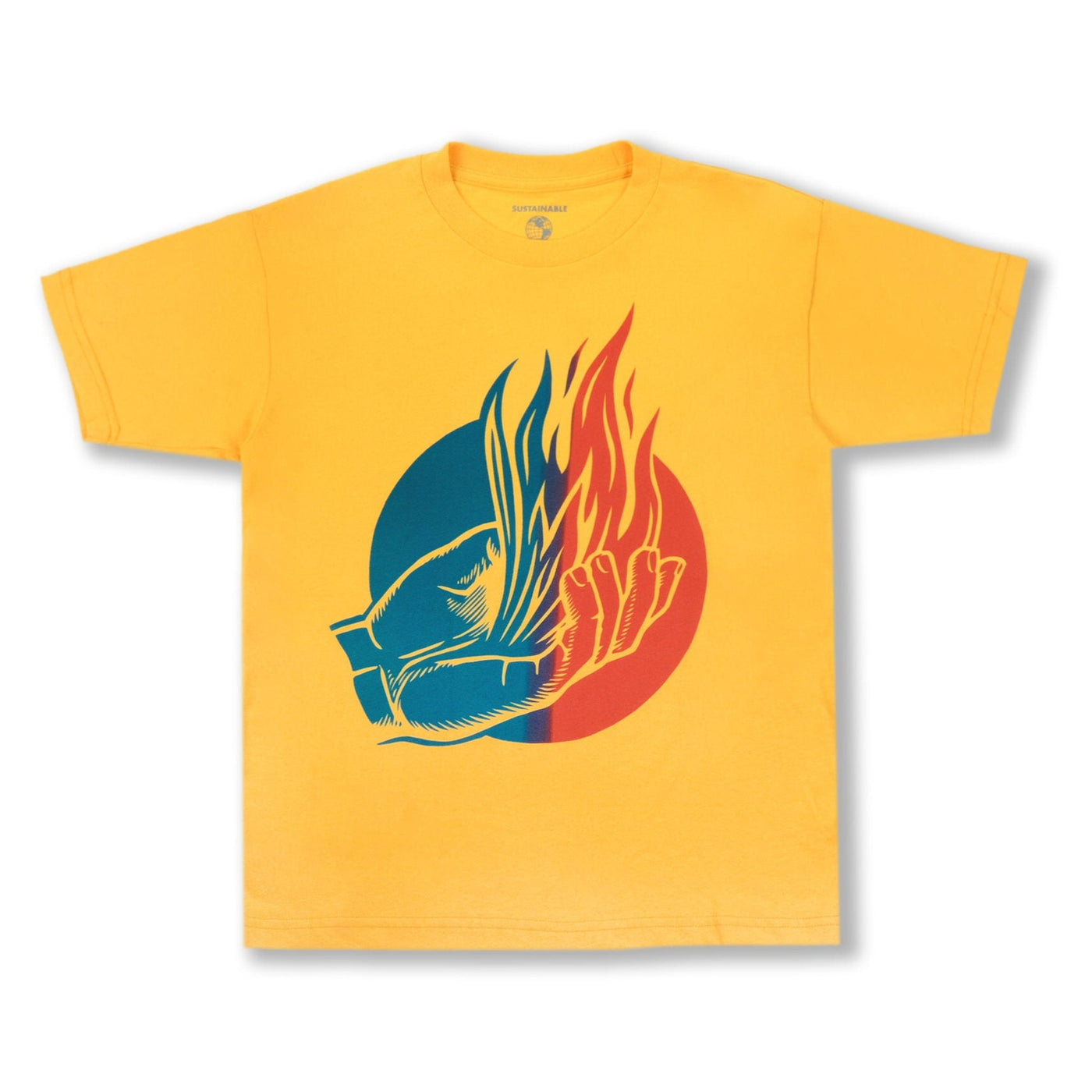 OBEY FLAMES CLASSIC T-SHIRT YELLOW