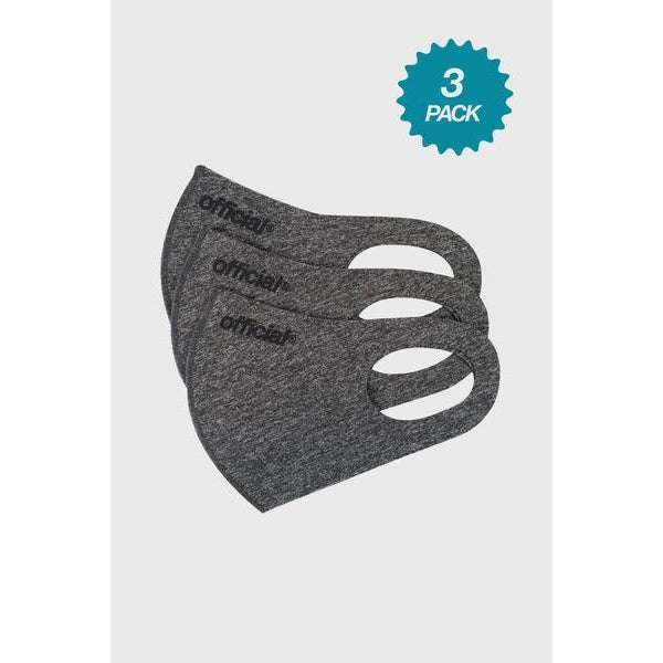 3 PACK OFFICIAL FACE MASK GREY