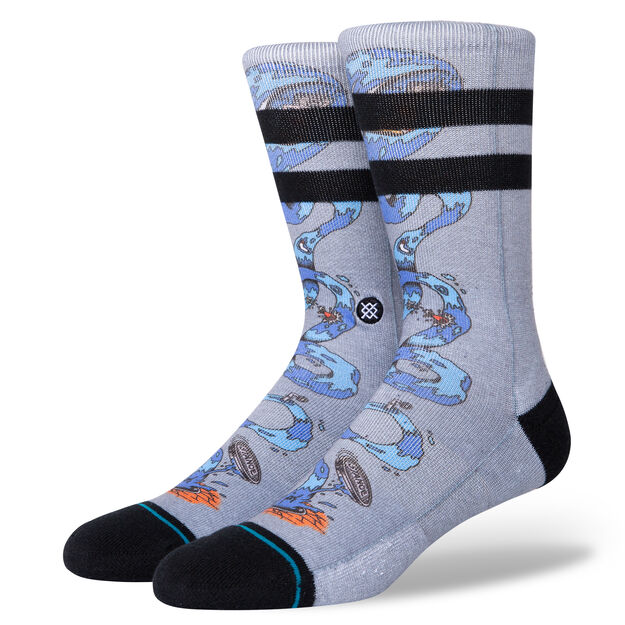 STANCE PARTY WAVE MID CUSHION CREW SOCKS GREY