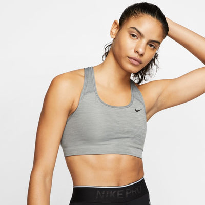 Women's Nike Dri-FIT Swoosh Medium-Support 1-Piece Pad Sports Bra Smoke Grey