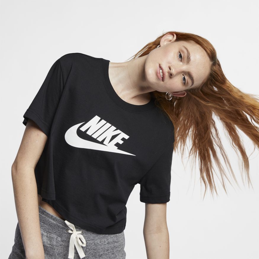 Women's Nike Sportswear Essential Cropped Logo T-Shirt Black