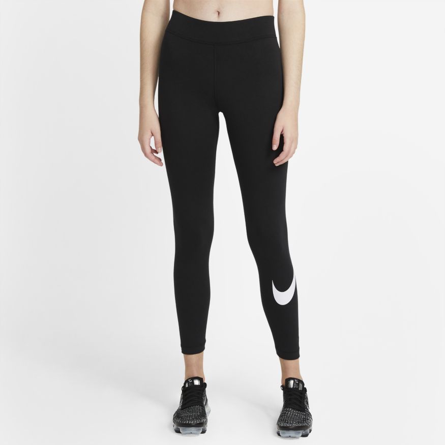 Women's Nike Essential Swoosh Mid-Rise Leggings Black