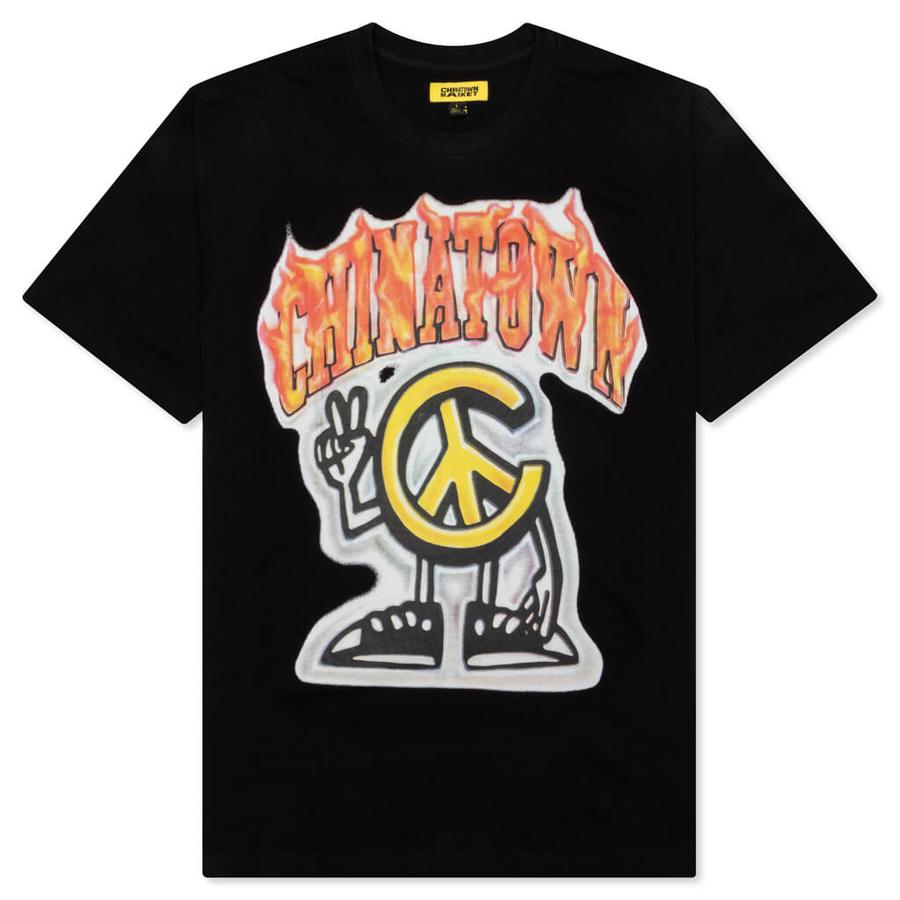 CHINATOWN MARKET PEACE GUY FLAME ARC T-SHIRT