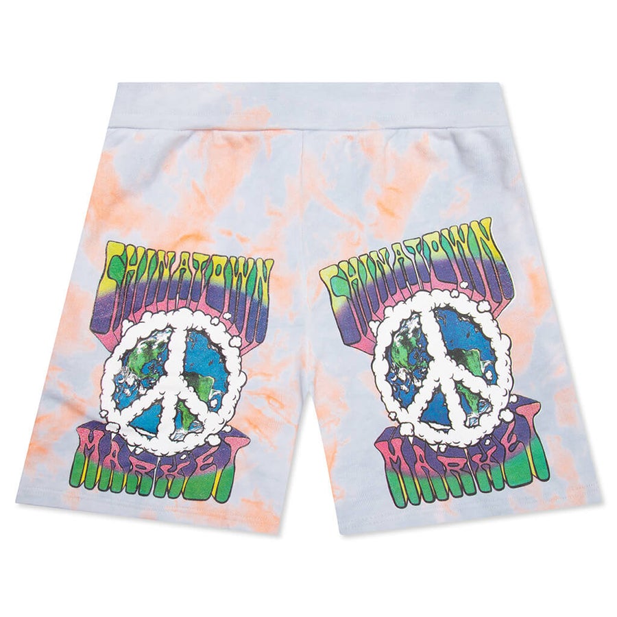 CHINATOWN MARKET PEACE ON EARTH CLOUDS SHORT TIE-DYE