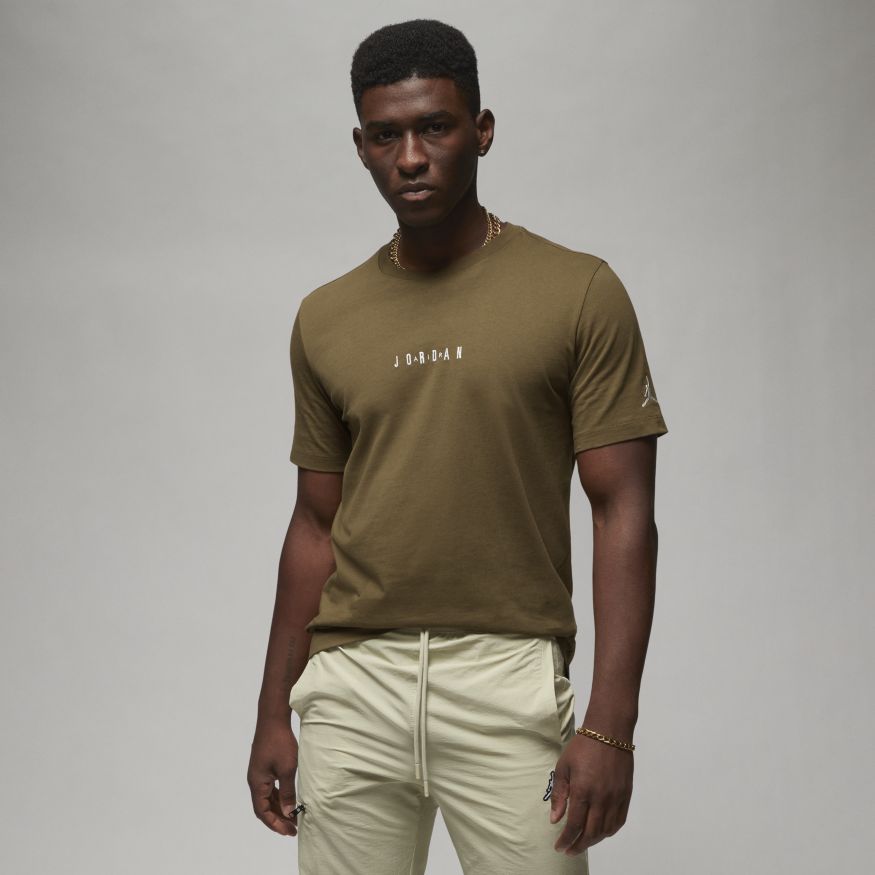 Jordan Air Men's Embroidered T-Shirt Light Olive