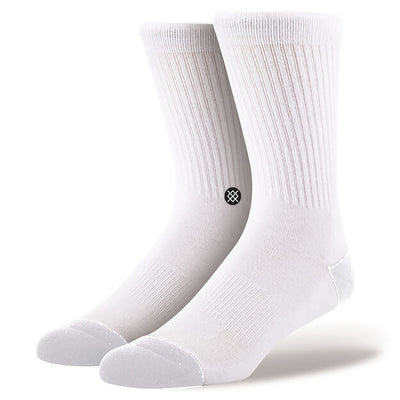 STANCE ICON 3 PACK MID CUSHION CREW SOCKS WHITE