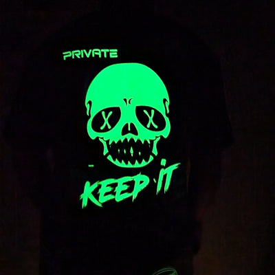 Private Sneakers Keep It Private T-Shirt Black Glow In The Dark